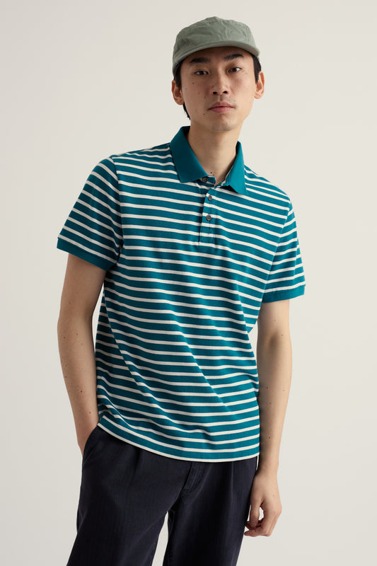 Men's Balefire Striped Polo in Organic Cotton