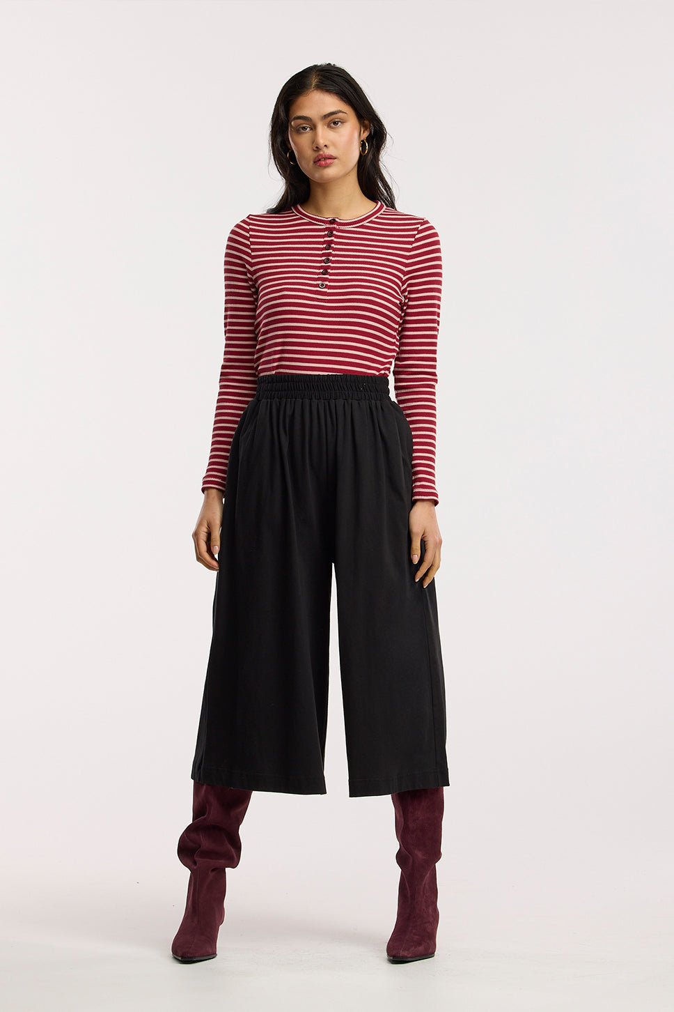 Traveller Waffle Henley Top