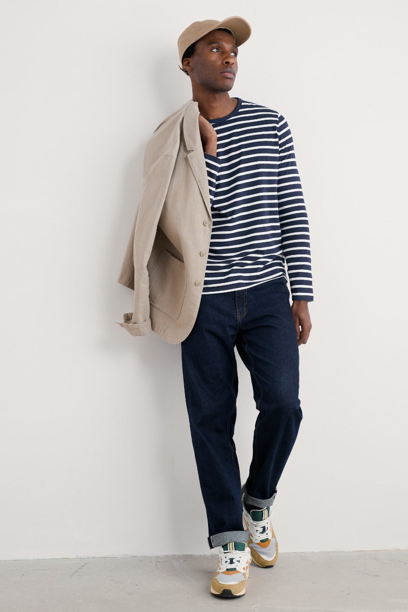 Men's Crew Neck Sailor Shirt in GOTS-Certified Organic Cotton