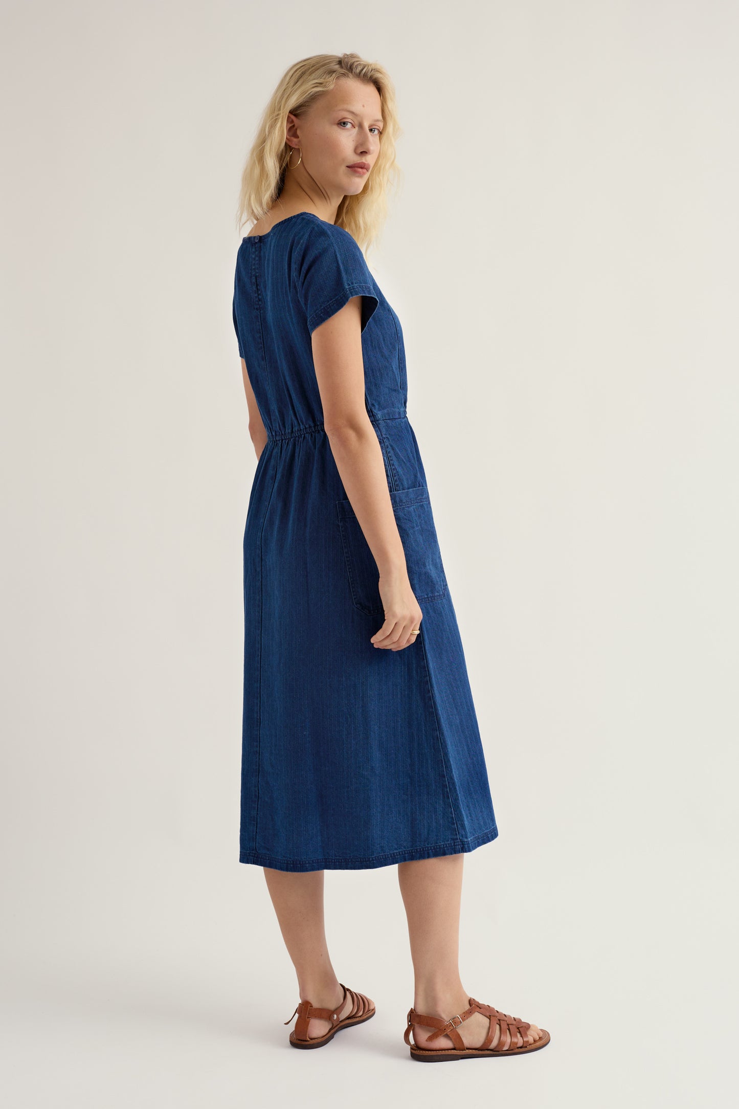 Haneth Denim Midi Dress