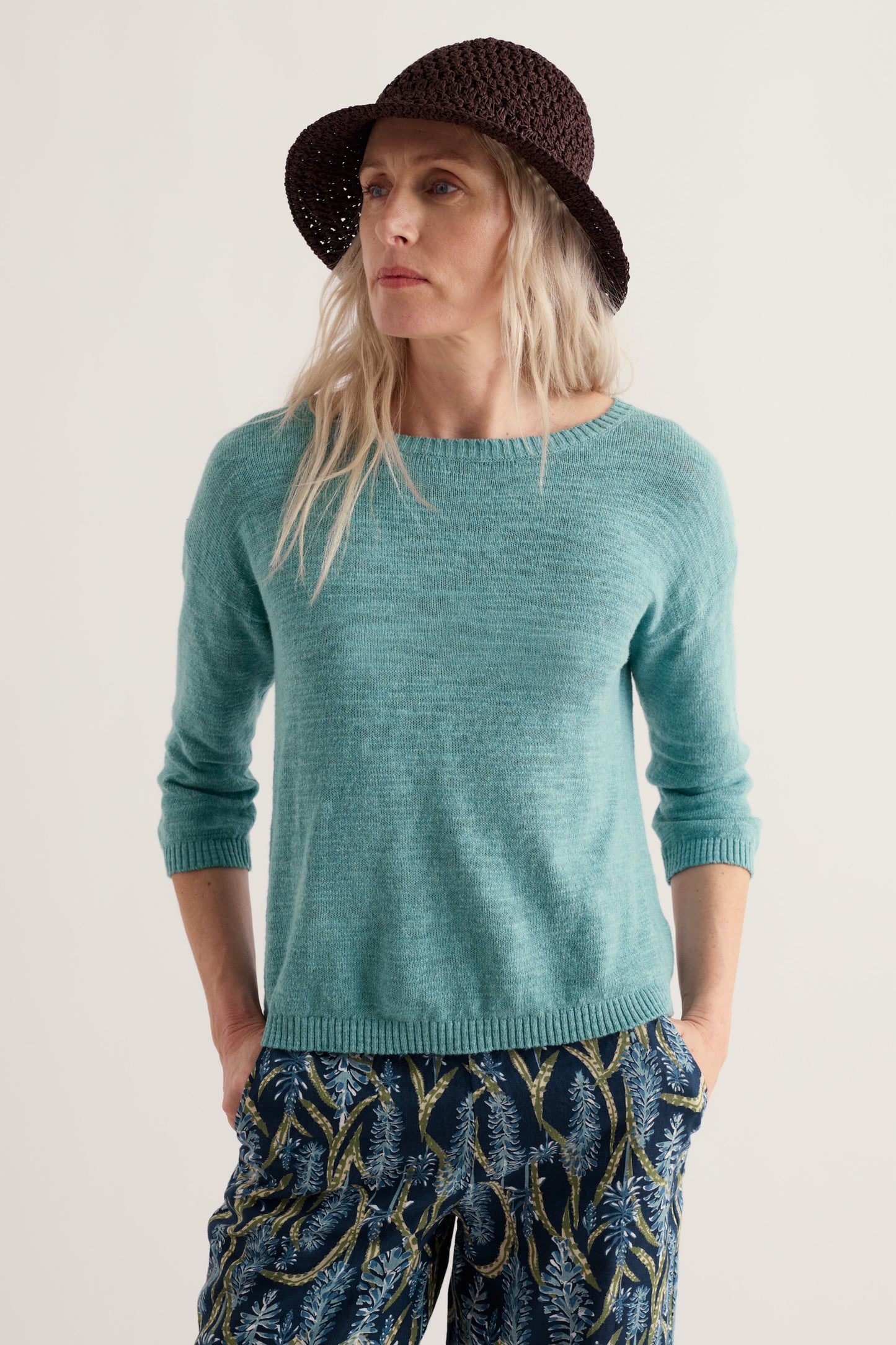 Knavock Plain Jumper Made With Linen & Organic Cotton