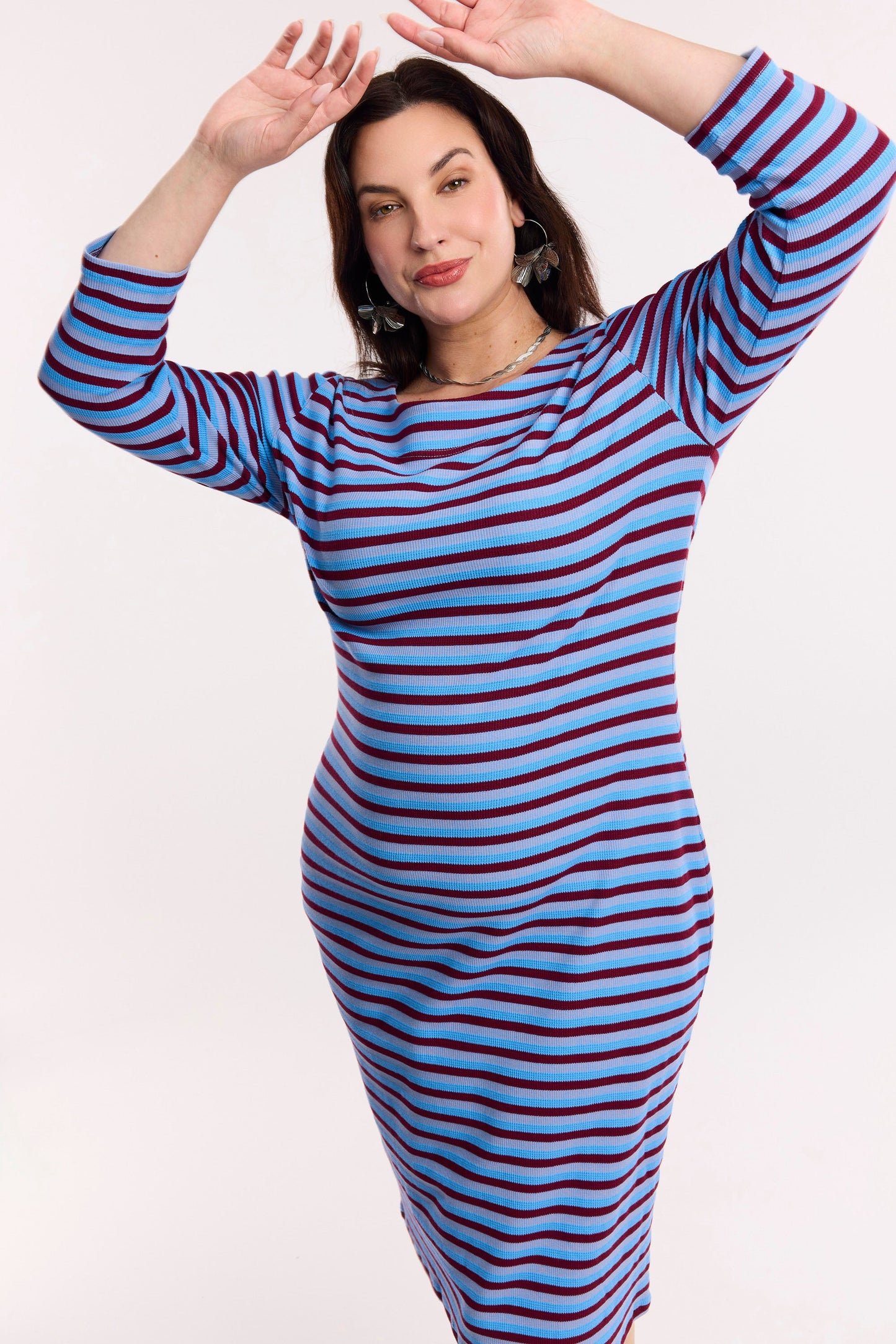 Traveller Waffle Stripe Contour Dress