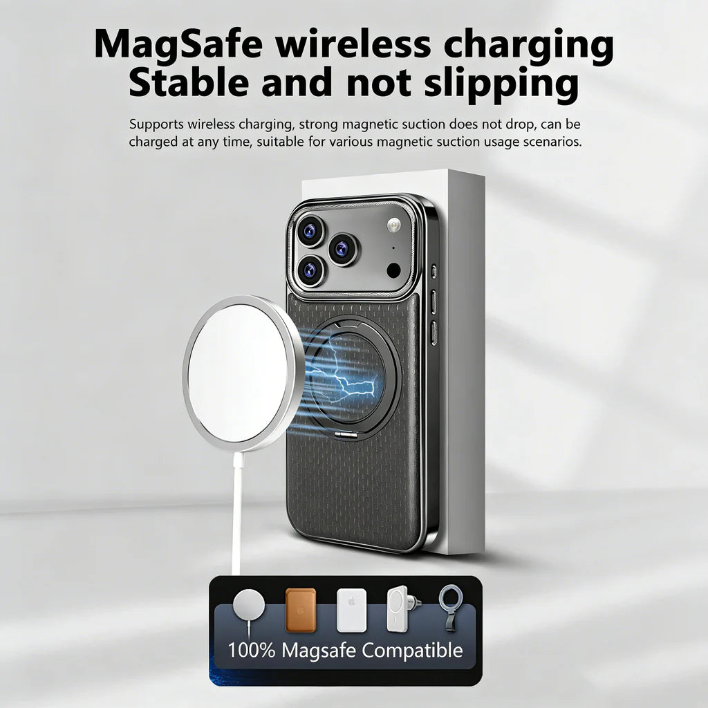Luxury Leather MagCase with Rotating Bracket Holder