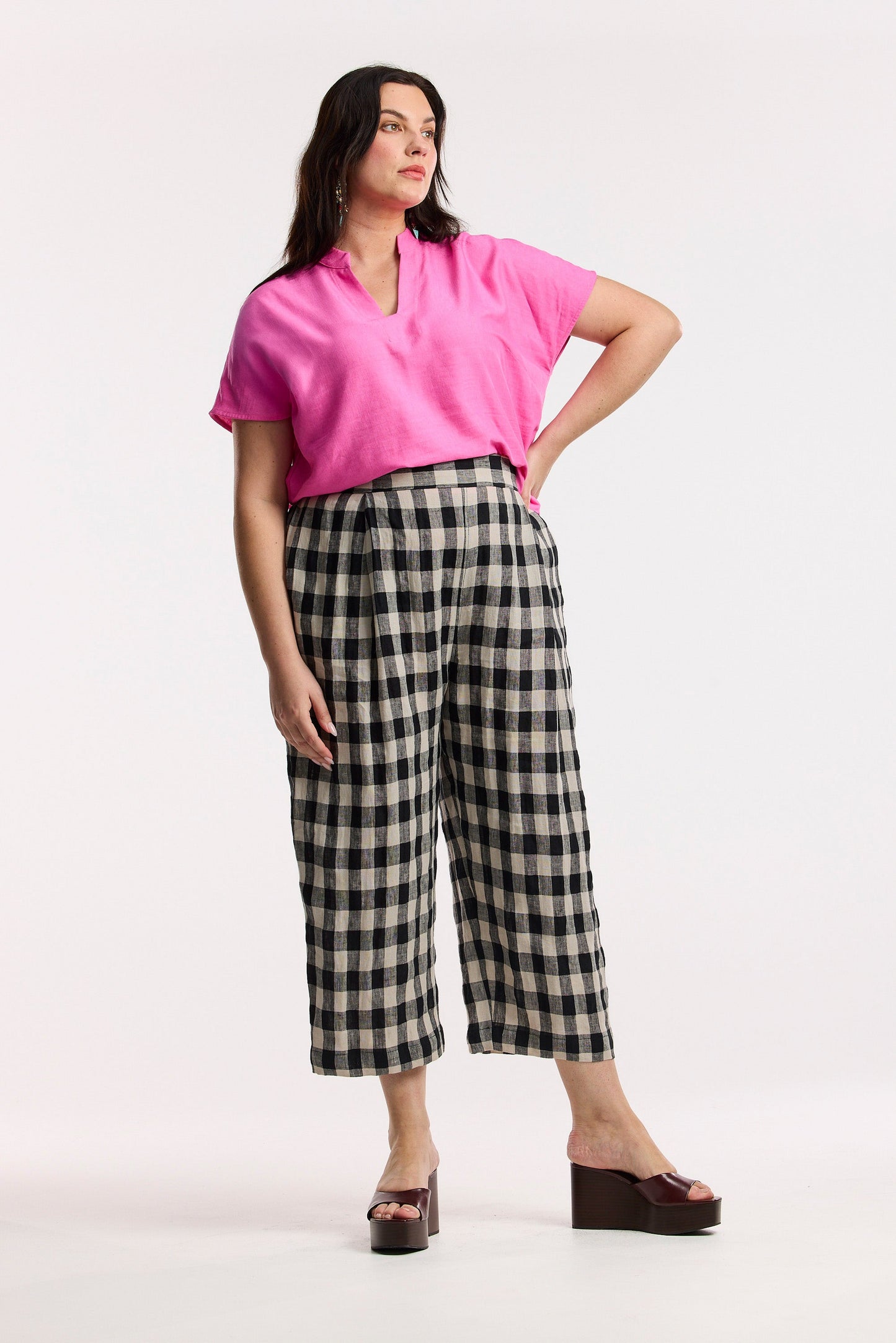 Laneway Check Barrel Leg Pant