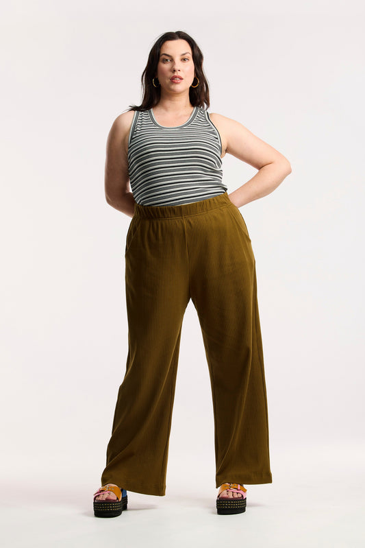 Traveller Luxe Rib Wide Leg Pant