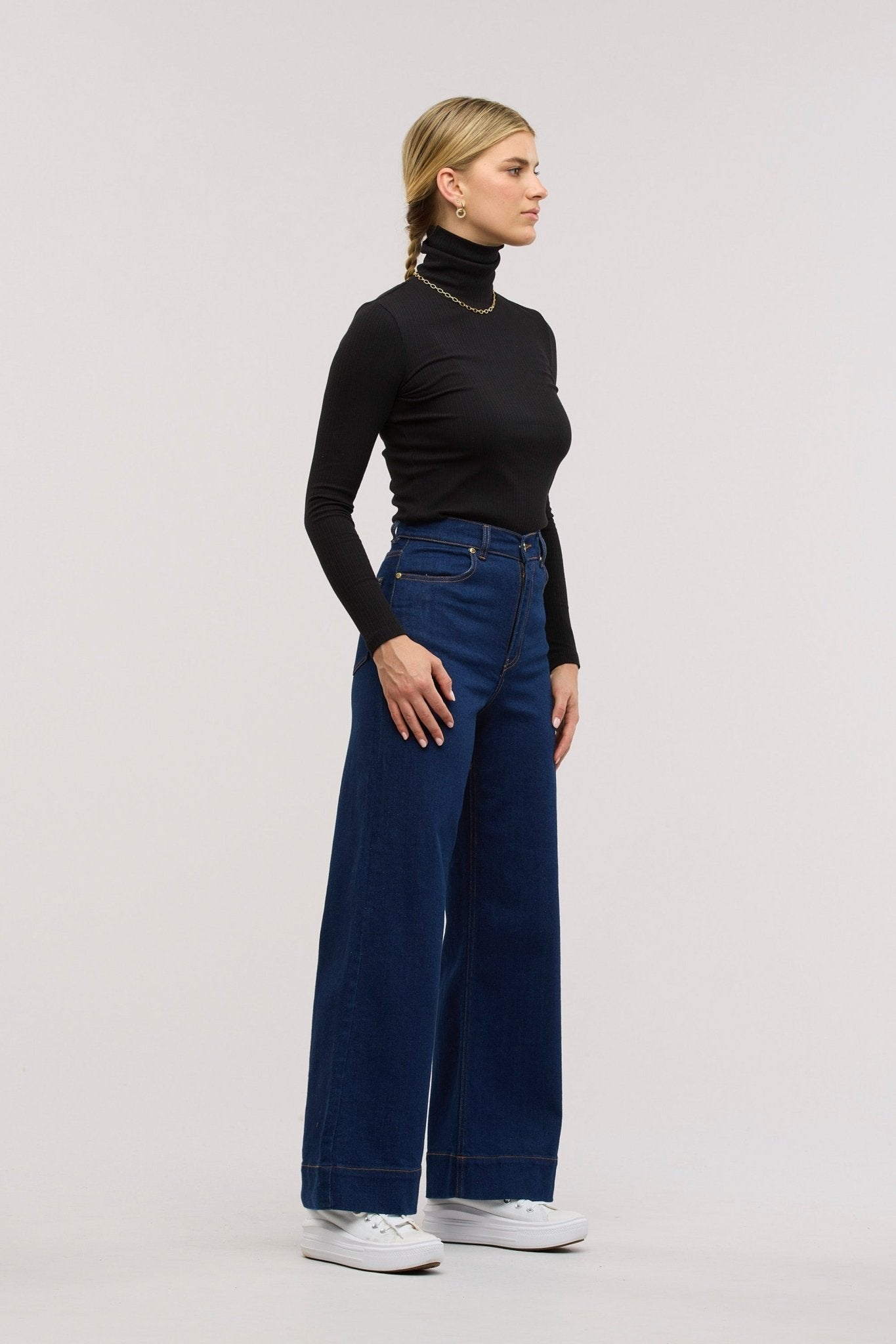 Traveller Rib Roll Neck Top