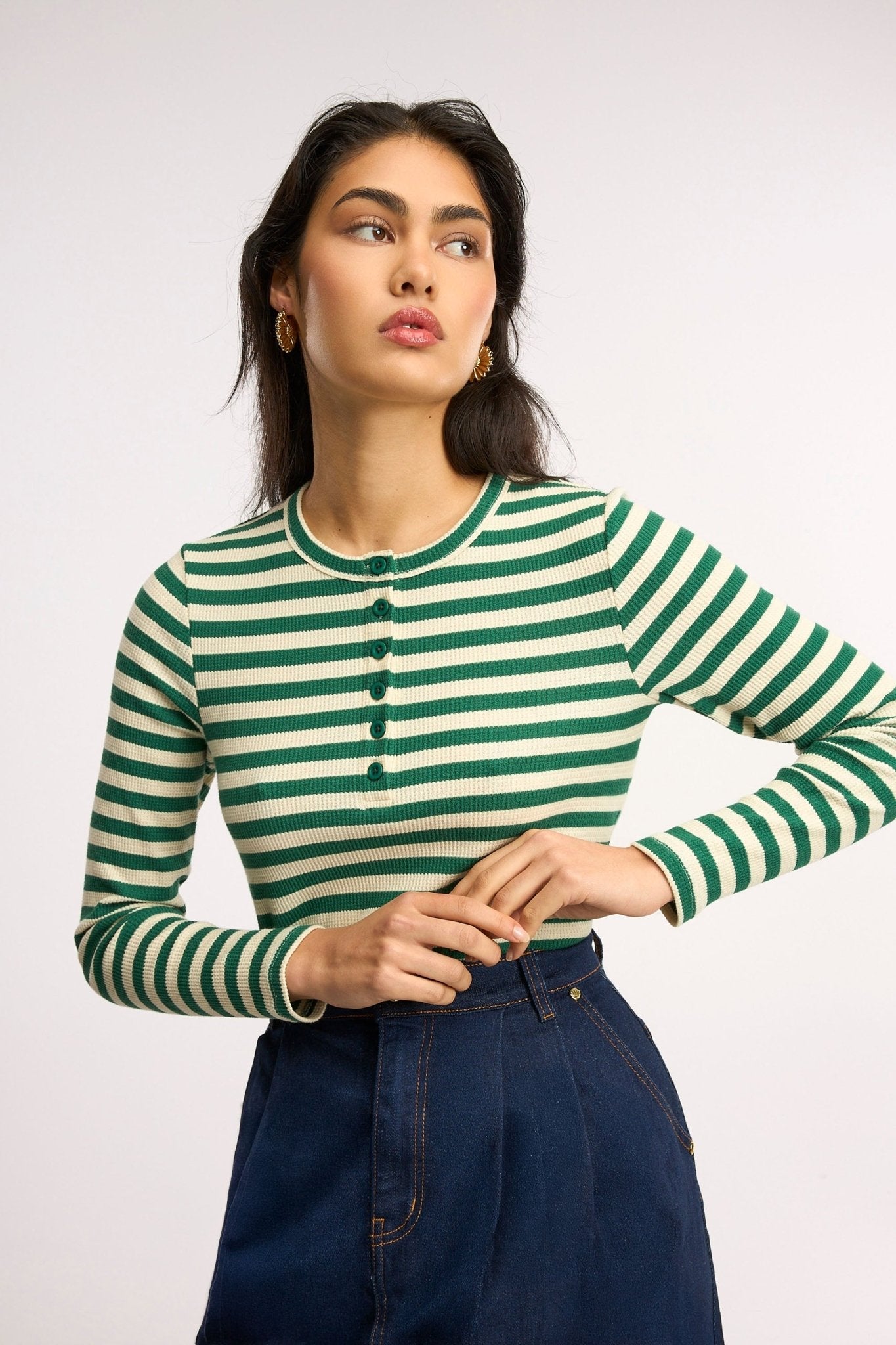 Traveller Waffle Henley Top